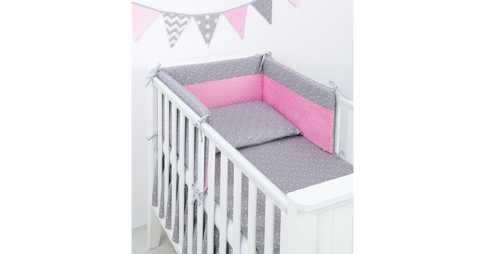 Berry Baby Selymes minky babaágynemű szett (BŐVÍTHETŐ). Forest minky 3 részes babaágynemű szett fehér